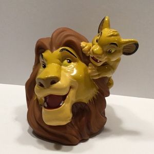 Vintage The Lion King Mufasa and Simba Vinyl Piggy Bank